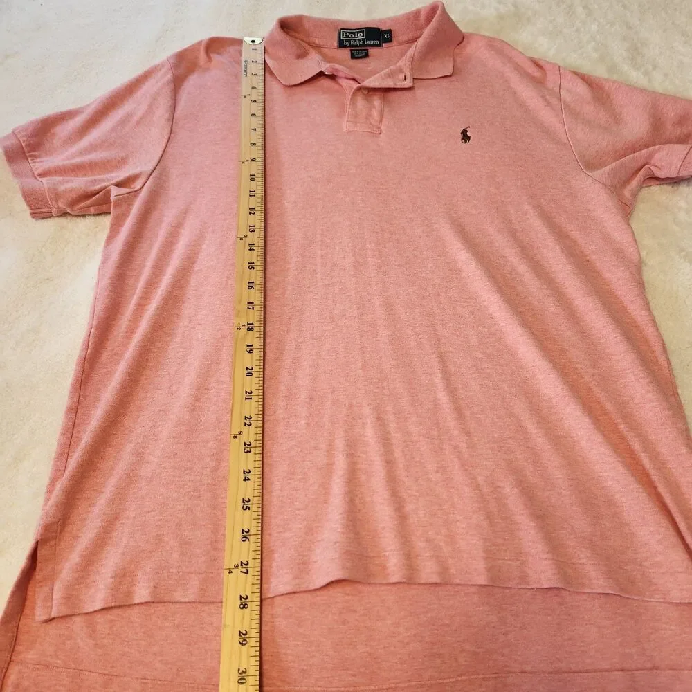 Polo Ralph Lauren Mens XL Pink Brown Pony Logo Short Sleeve Shirt Preppy Y2K